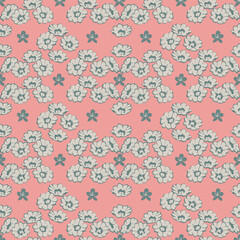Vector small flower damask illustration seamless repeat pattern digital artwork
