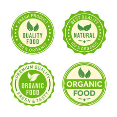 Organic food product label collection set design