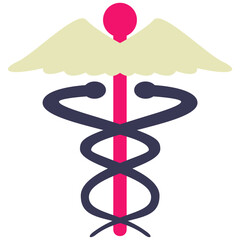 Medical Caduceus Icon Flat Design Style