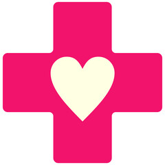 Cross Medicine with Love inside In Flat Design Style