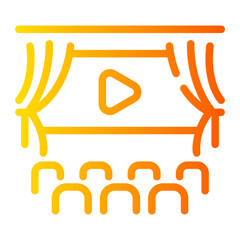 cinema Line Gradient Icon