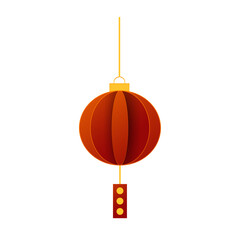 Vector chinese lamp illustration on white background