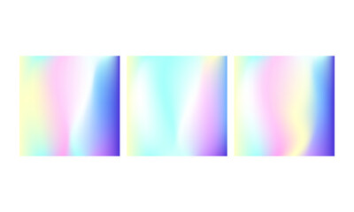 Vector holographic abstract backgrounds set