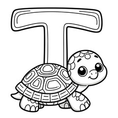 T for Turtle Coloring Book: Slow and Steady Ocean Explorers