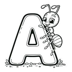 A for Ant Coloring Book: Dive into the Tiny World of Ants