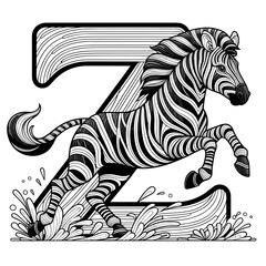 Z for Zebra Coloring Book: Stripes and Wild African Plains Await