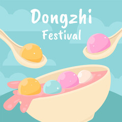 vector dongzhi festival illustration in flat design style