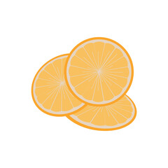 Dried orange slices on white background