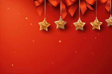 Christmas gift banner stars. Generative AI.