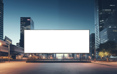 Large white blank billboard mockup. Promotion information for marketing and business.