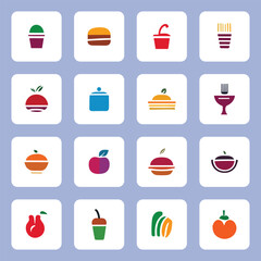 Naklejka na ściany i meble Colorful food logo icon collection vector