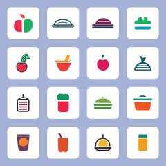 Colorful food logo icon collection vector