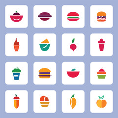 Colorful food logo icon collection vector