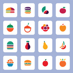 Colorful food logo icon collection vector