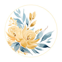 Gilded Blossoms: Watercolor Florals in Luxurious Gold