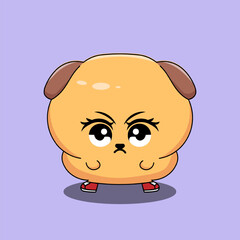 Obraz premium Cute Angry Brown Dog Illustration