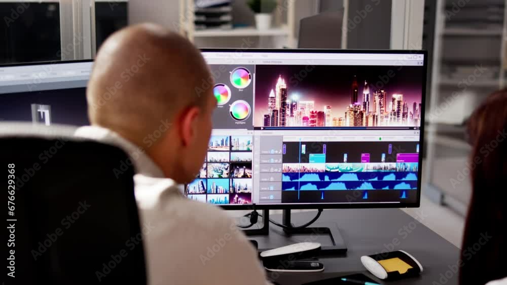 Aufkleber Video Editor Or Designer Using Editing Software Tech