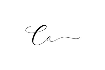 Ca initial signature logo. Handwriting logo template vector