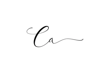 Fotobehang Ca initial signature logo. Handwriting logo template vector © Faiqotur