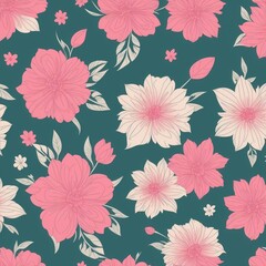 beautiful floral flower seamless pattern background for premium product ai generated