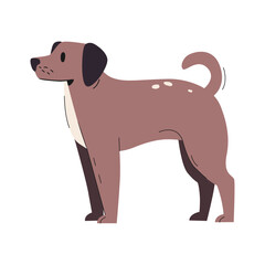 flat hand drawn illustration of dog animal