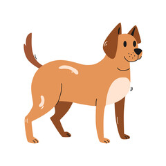 flat hand drawn illustration of dog animal
