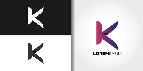 abstract letter k logo set