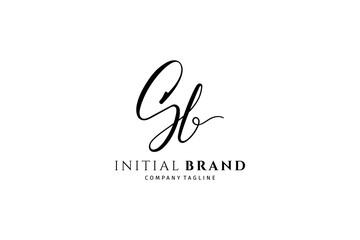 Sb initial signature logo. Handwritten monogram vector