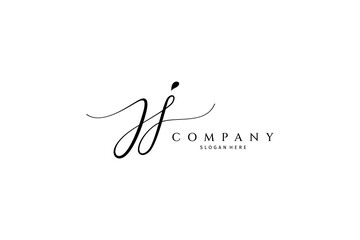 jj handwritten logo template. Initial signature vector