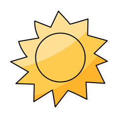 sun warm shine summer vacation icon element
