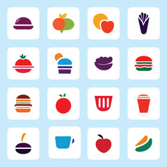 Colorful food logo icon collection vector