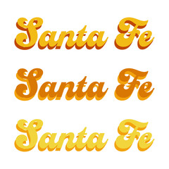 Fototapeta premium A transparent type illustration design of the word Santa Fe.