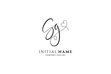 Sg initial signature logo. Handwriting logo template vector