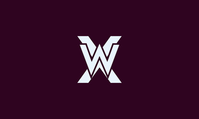 Letter XW or WX initial monogram logo design