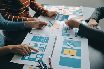 ux Graphic designer creative sketch planning application process development prototype wireframe...