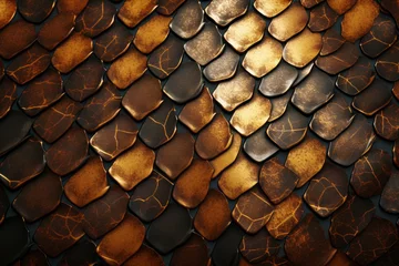 Photo sur Plexiglas Texture du bois de chauffage Scaled reptile skin, organic surface material texture