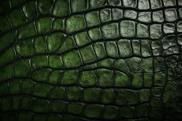 Fototapeten Green alligator skin, organic surface material texture © Castle Studio
