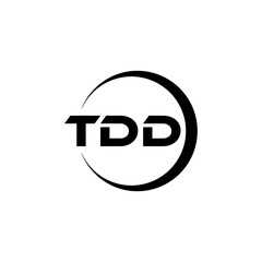 TDD letter logo design with white background in illustrator, cube logo, vector logo, modern alphabet font overlap style. calligraphy designs for logo, Poster, Invitation, etc.
