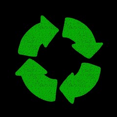 循環する円形矢印のリサイクルマークのシンプルなイラスト