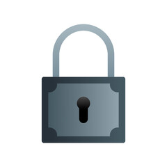 Locked padlock icon in flat gradient style ui vector design