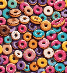 Fototapeta premium Mehrere Donuts hintergrund farbenfroh 