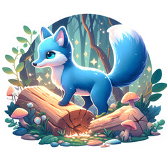 Magical Blue fox  sticker