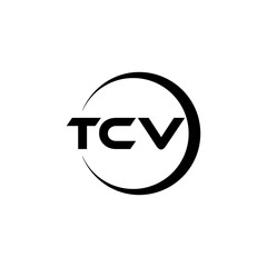 TCV letter logo design with white background in illustrator, cube logo, vector logo, modern alphabet font overlap style. calligraphy designs for logo, Poster, Invitation, etc.