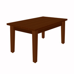 Wooden table isolated illustration on white background