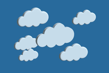 Cloud icon. 3d clouds concept. Realistic 3d object cartoon style. Vector colorful illustration.