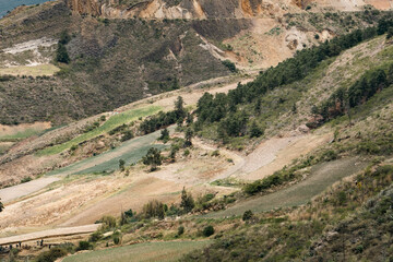 Fototapeta na wymiar Desert landscape road to Villa de Leyva, Boyaca, Colombia.