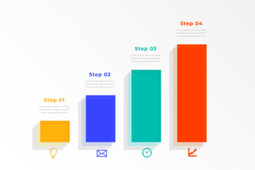 infographic workflow cart diagram template with four step process
