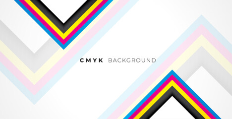 creative cmyk modern banner with colorful stripe