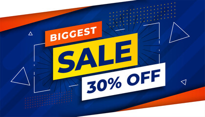 creative big sale banner with offer details in geometric style vector