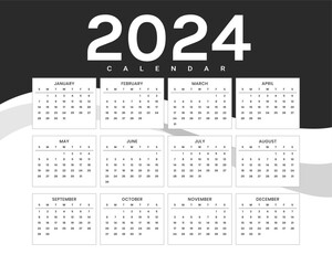 dark black 2024 monthly planner template stay organized and focused